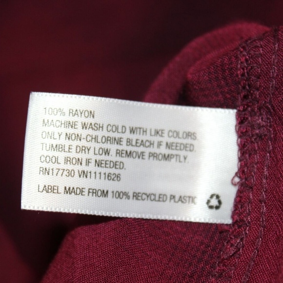 Ava & Viv Button Front Shirt Red Burgundy HW5586 - Picture 4 of 4